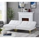 thumbnail image 2 of Convertible sofa bed futon with gold metal legs teddy fabric (White), 2 of 3