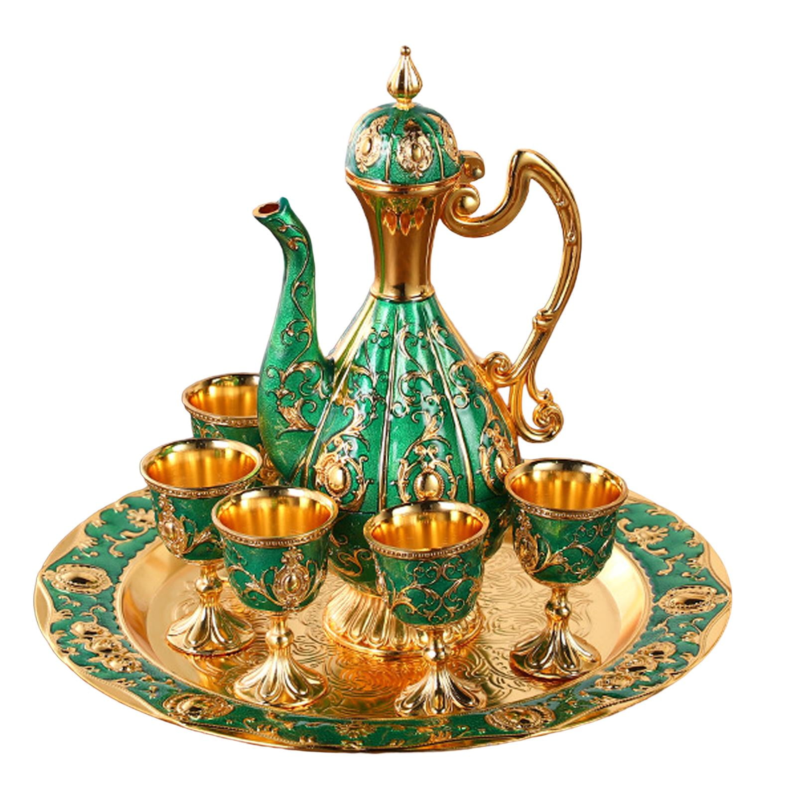 Bothyi - Juego De Cafetera Turca, Juego De Tetera Para Comedor, Mesa De Gabinete, Áurea Y Verde