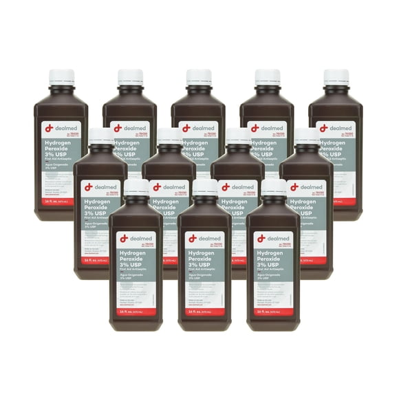 Peróxido de hidrógeno Dealmed 3% USP 480 ml (12 unidades) fabricado en EE. UU.