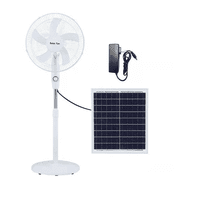 Genérico - Ventilador Pedestal Solar Recargable De 5 Aspas Blanco