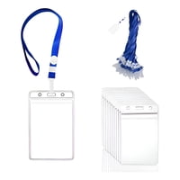 Genérica - Pack 100 Porta Credenciales Transparente Incluye Lanyard 100Pcs