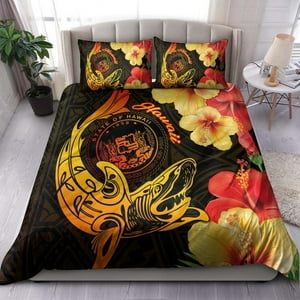 Milsleep - Juego De Cama Hawaii Polynesian - Hawaii Sharks Tribal Patterns Naranja