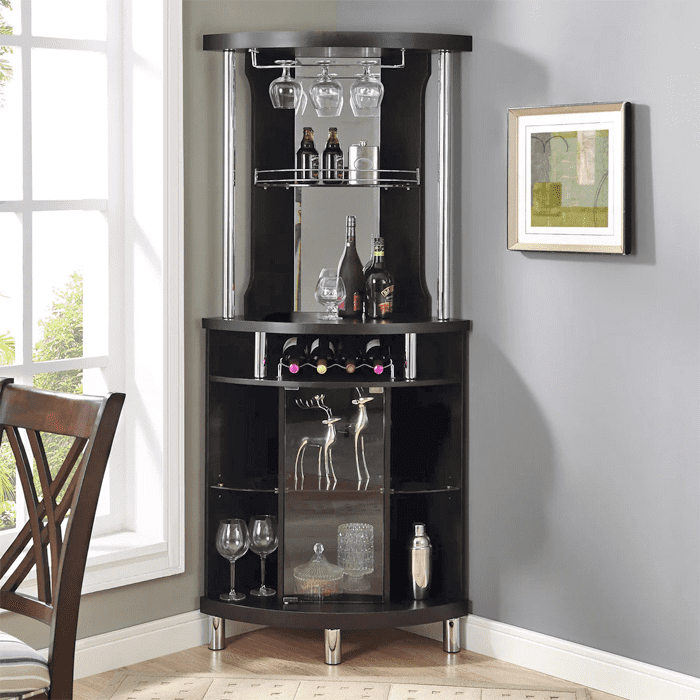 Muebles Santa Ana - Vitrina Esquinero Capuchino Metal Drag