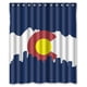 thumbnail image 1 of Cortina de ducha con la bandera del estado de Colorado, juego de cortina de baño con ganchos, tamaño 60 x 72 pulgadas, 1 of 3