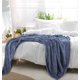 thumbnail image 4 of Manta de Cama de Lujo PiccoCasa de Forro Polar Tejido de Malla Completa Azul Marino, 4 of 7