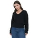 thumbnail image 1 of Sweater Mujer Liso Negro Cuello V Corona, 1 of 5