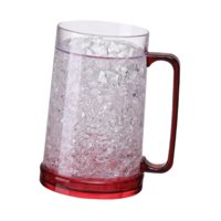 Magideal - Jarra De Cerveza De Doble Pared, Jarra De Agua Con Asa, Taza De Jugo, Taza De Hielo, Taza Para Beber Para Cumpleaños, Hogar, Dormitorio, Inauguración Rojo