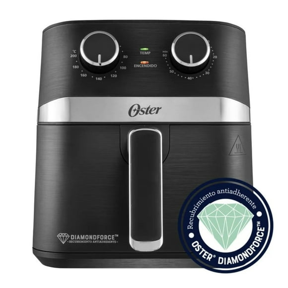 Oster® Freidora de Aire Manual, Recubrimiento Oster® DiamondForce, 4L de Capacidad, con Controles de Tiempo y Temperatura, CKSTAF401MDF