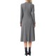 thumbnail image 3 of Vestido de punto acanalado INSPIRE CHIC para mujer, casual, de manga larga, cuello redondo con bolsillos, línea A, vestidos largos de punto XS gris, 3 of 6