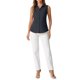 thumbnail image 2 of INSPIRE CHIC Camisa sin mangas para mujer con botones, cuello de solapa en V, túnica de mezclilla chambray, talla S, negro, 2 of 6
