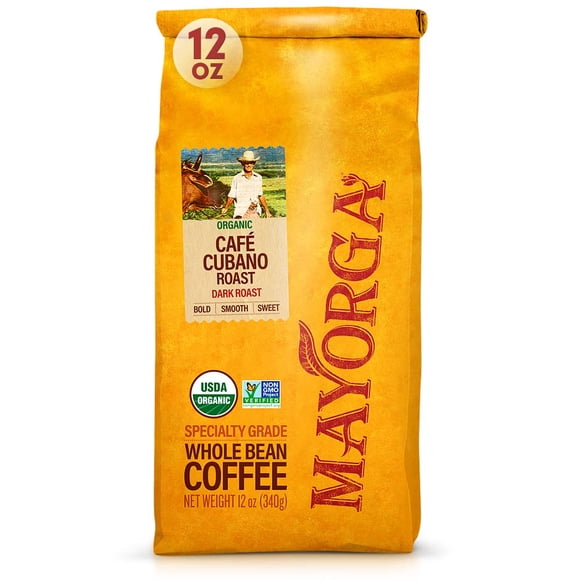 Café Mayorga Café Cubano Roast, grano entero tostado oscuro, 340 g
