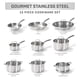 thumbnail image 2 of Batería de cocina T-Fal Gourmet de 15 piezas de acero inoxidable, 2 of 9