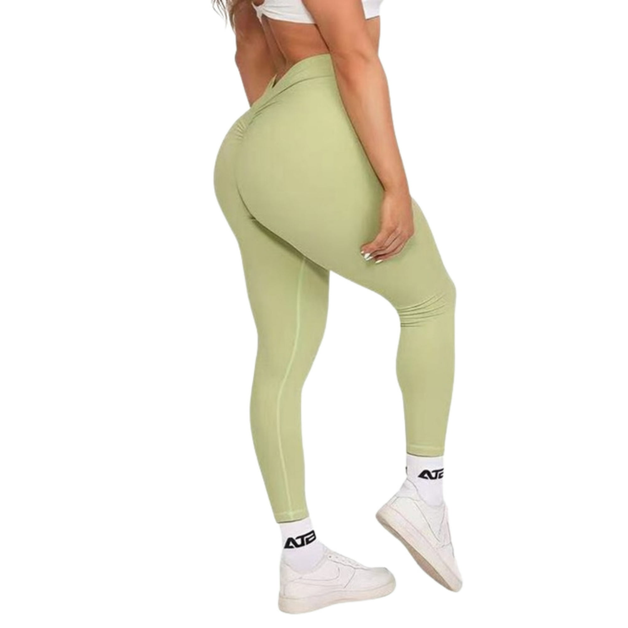 Calzas Leggings Push Up Corte V Verde Talla L