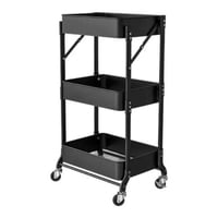 Click Ventas - Organizador Carro Plegable Multiuso De 3 Niveles Negro
