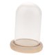 thumbnail image 2 of cúpula de vidrio de madera con base de madera vaso de vidrio cubierta de vidrio florero titular a, 2 of 5