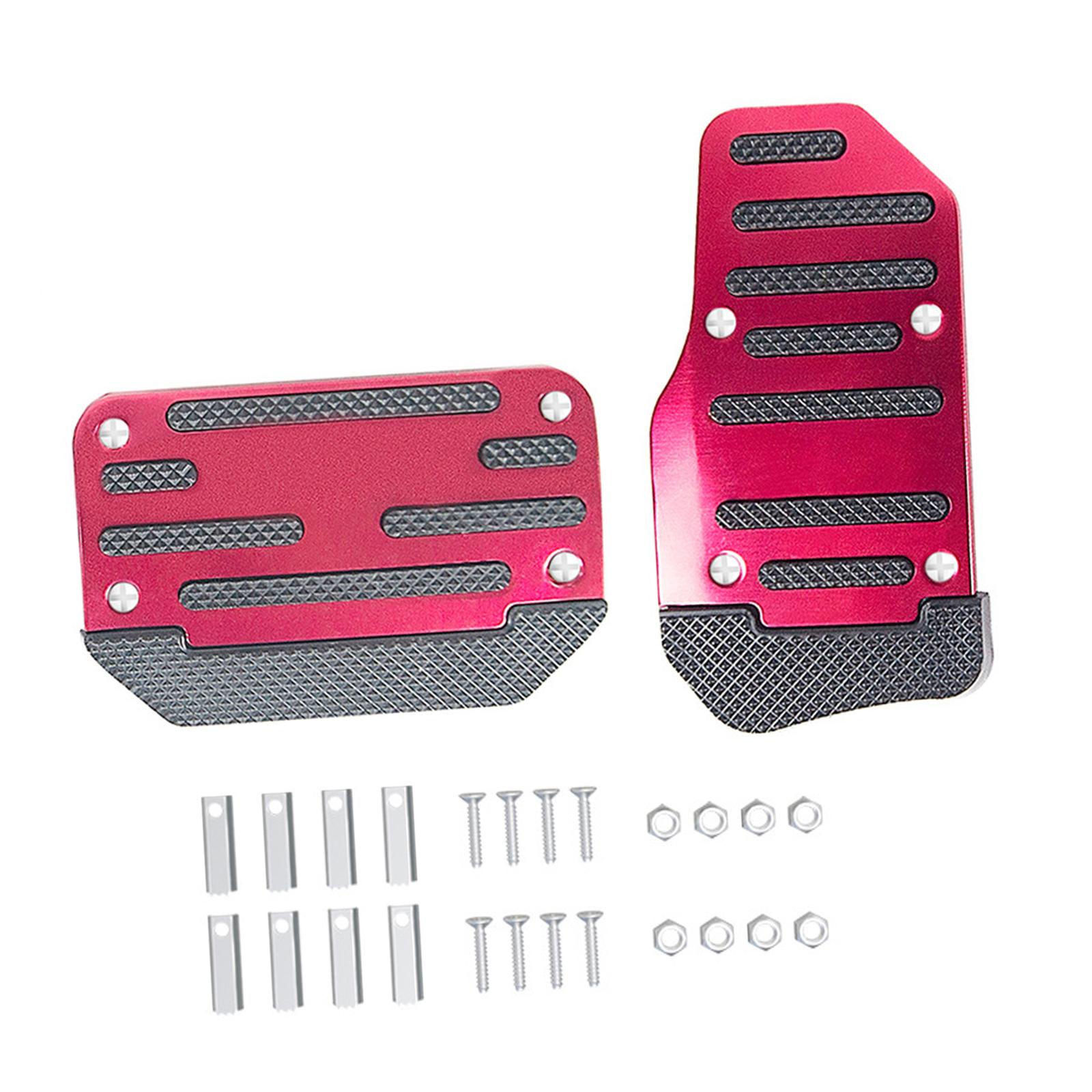 Ioensy - 2X Almohadillas De Pedal De Coche Repuestos Accesorios Para Automóviles Kit De Pedal De Embrague De Freno Genérico Rojo