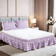thumbnail image 1 of suxuMhao Faldón de Cama de 4 Capas, Faldón de Cama con Volantes Faldón Elástico Envolvente para Cama, Tamaño Twin 39 X 78+18 Pulgadas, Faldón de Cama Morado Claro Twin, Volante Antipolvo de Cama de, 1 of 3
