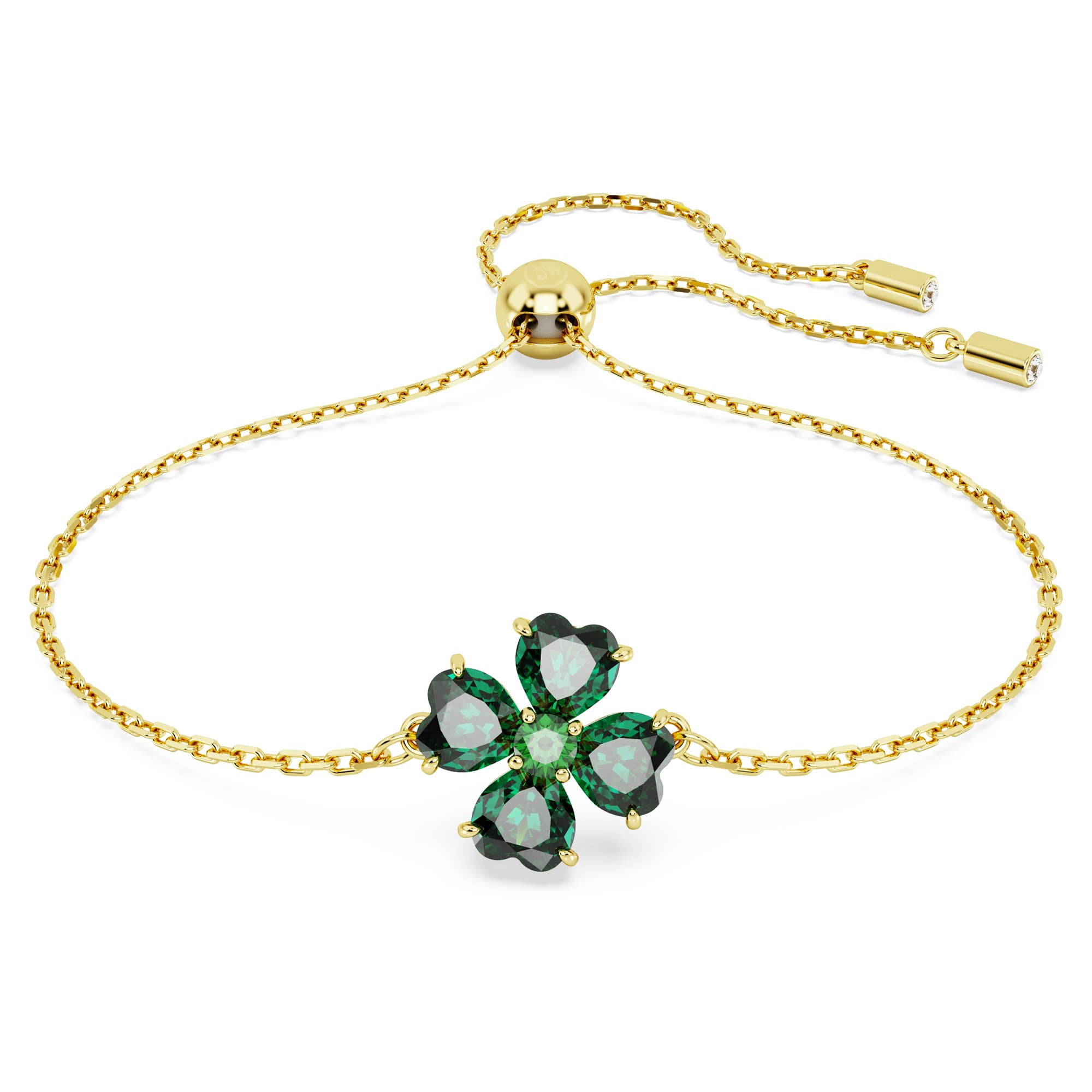 Pulsera Swarovski Idyllia En Tono Dorado Con Piedras Verdes