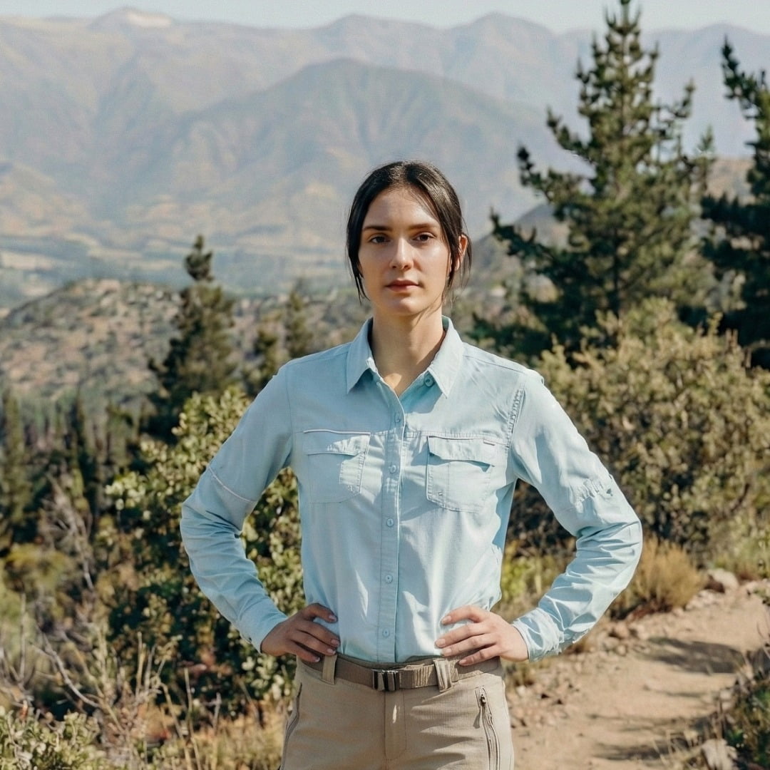 T-world - Blusa Mujer Outdoor Jubae Ripstop Uv Upf+50 Transpirable Celeste