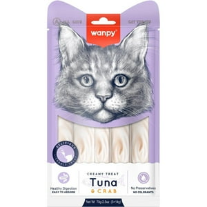 Wanpy - Snack Creamy Tuna & Crab (Cremoso De Atún & Cangrejo) Para Gato 70Gr
