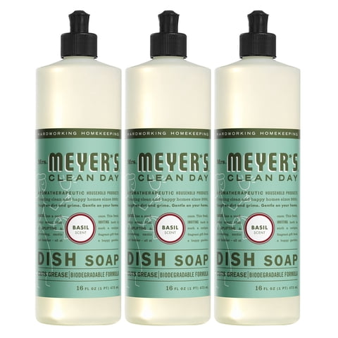 Jabón Líquido Para Platos Mrs. Meyer'S Clean Day Basil 473 Ml, Paquete De 3