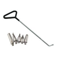 Magideal - Kit De 6 Varillas De Reparación De Abolladuras De Acero Inoxidable Con 5 Cabezales Para Eliminar Abolladuras Por Granizo. Medio