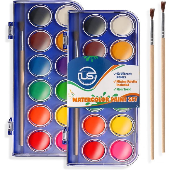 Set de Pinturas Acuarelas Ultimate Stationery 12 Colores 2 Paquetes