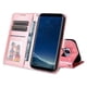 thumbnail image 4 of Funda tipo cartera FOXDOCK para Samsung Galaxy S8 , diseño girasol en relieve, cuero PU, cierre magnético, soporte y tarjetero, 4 of 5