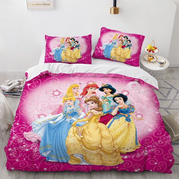 Ariel Little Mermaid Bedding Set,Beauty and the Beast Bedding Set,Single Twin Size Bedding Sets King Quilt,For Kids Adults Bed Sheets
