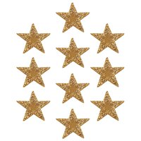 Magideal - 10 Piezas De Parches De Estrella De De Imitación Apliques De Hierro En Pegamento En Insignias Decorativas Para Manualidades Diy , Dorado