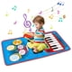 thumbnail image 1 of 2 In 1 Musical Toys, Toddler Piano & Drum Mat With 2 Sticks, Musical Mats-Piano Keyboard & Drum, Learning Floor Blanket, Birthday Gifts For 1 2 3 Year Old Boys & Girls Baby Toys, 1 of 2