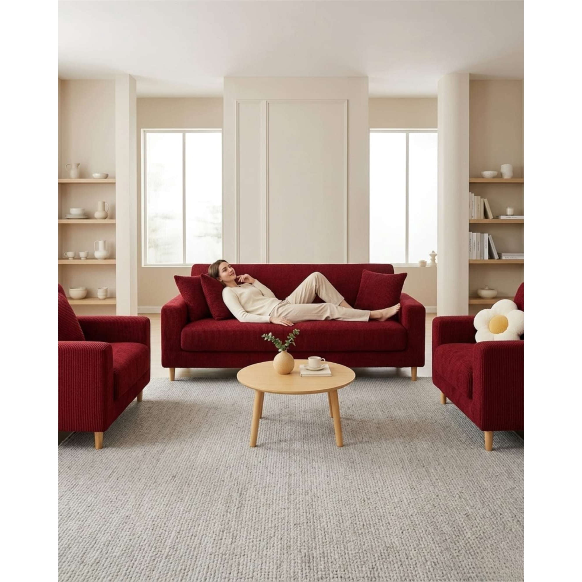 Myl Todo Hogar - Set Cubre Sillón 3+1+1 Protector De Tela Reforzada - Lavable Y Resistente
