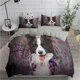 thumbnail image 1 of v334 Bed Sheets Dog Duvet Cover Set King Size Cute Samoyed Smiling Angel Twin Bedding Set for Kids Teens Girl Lovely Puppy Polyester Quilt Cover 3-Piece Bedding Set (1 Duvet Cover + 2 Pillow Shams) Be, 1 of 5