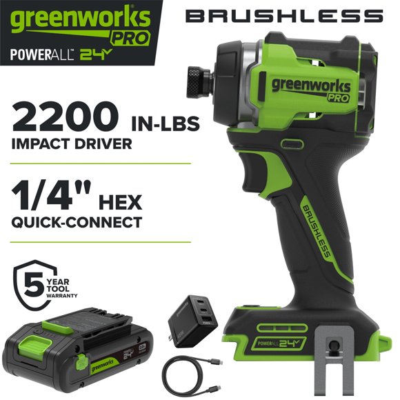 Atornillador Greenworks PowerAll 24 V Brushless 2200 in-lb