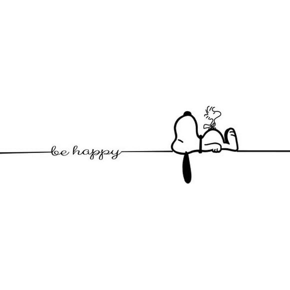 Sticker Snoopy Emilio Woodstock Be Happy Auto Camioneta SUV