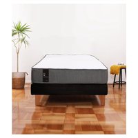 Latam Home - Cama Europea Zen Best 1.5 Plaza Colchon Resortes Base Dividida Tela Negro