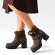 thumbnail image 2 of Botin Casual Mujer Taco Grueso Con Felpa Comodo Weide CZY608, 2 of 9