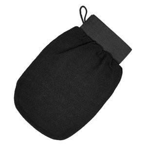 Ioensy - Guante De Baño Guantes De Fregado Exfoliante Corporal Doble Cara Pierna Suave Cuerpo Cuello Negro