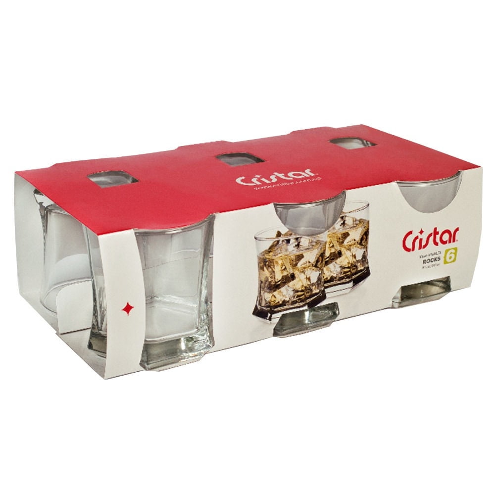 Cristar - Set Vasos De Vidrio Bajo Vivaldi 250cc 6 Piezas Transparente