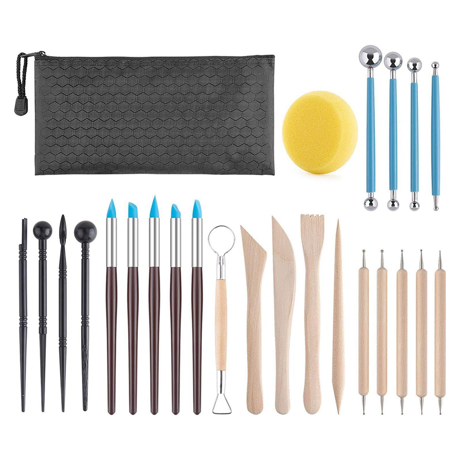 Magideal - Kit De Herramientas Para Arcilla, Cerámica, Escultura De Arcilla, 25X Herramientas Artísticas De Arcilla Suave, Juego De Herramientas Para Arcilla Sec