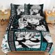 thumbnail image 1 of Jujutsu Kaisen Bedding Set Duvet Cover Comfortable and Lightweight Cartoon Bedding 3 Piece Bed Set, 1 of 5