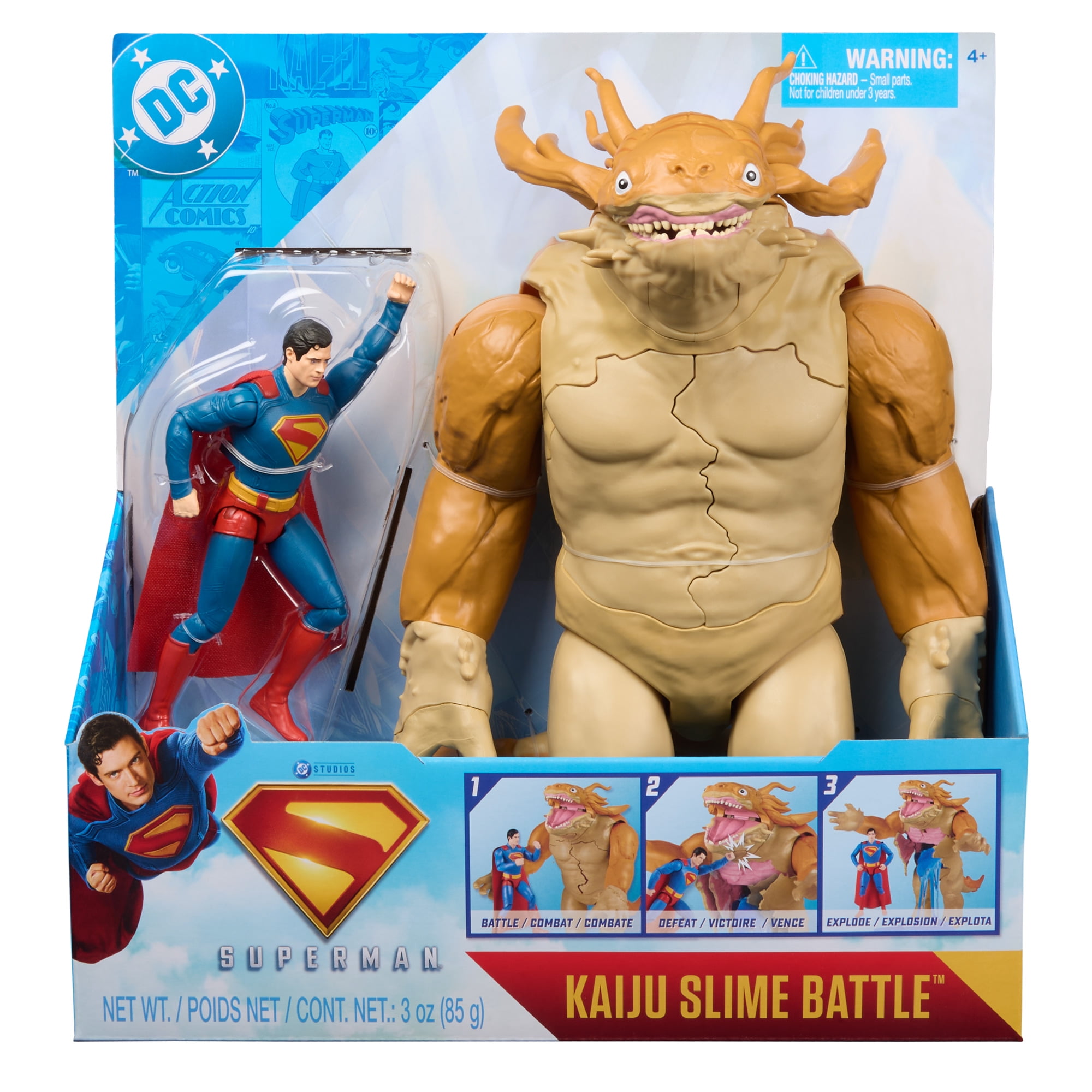 Set Figura Superman Vs Monstruo Kaiju Slime Dc