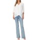 thumbnail image 2 of INSPIRE CHIC Blusa de Mujer con Mangas de Campana 3/4, Cuello en V, Dobladillo Asimétrico, Casual Elegante, Talla M, Blanca, 2 of 6