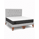 thumbnail image 4 of Cama 2 plaza Capitoné + Respaldo 2P Capitone Gris Claro Perla + Colchón 2P Mery Desing, 4 of 12