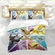 thumbnail image 5 of Eevee Evoluciones Estéticas Conjunto de sábanas temático, trío de piezas, cómodo y amigable con la piel, diseño único, regalo de decoración para el hogar para familiares, amigos y fans,173cm *218cm, 5 of 6