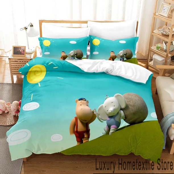 v515 Bed Sheets Tina Cartoon Tony Bedding Set,Duvet Cover Comforter Bed Set Quilt Cover Pillowcase,King Queen Twin Size Boys Girls Adults 3-Piece Bedding Set (1 Duvet Cover + 2 Pillow Shams) Bed Sheet