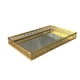 thumbnail image 1 of Bandeja De Vidrio Espejo Dorado Decorativa Servir Elegante, 1 of 2