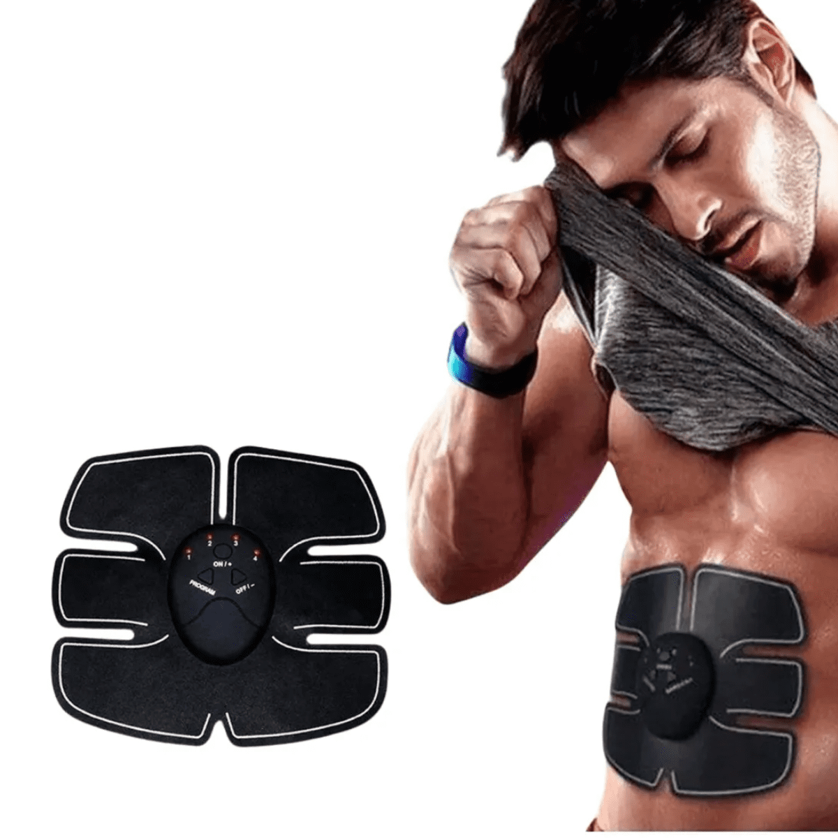 Genérica - Parche Electroestimulador Abdominal Muscular 6 Modos Ems Gym