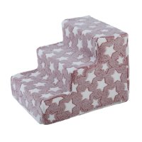 Ioensy - Escalera Antideslizante Para Perros De 3 Niveles, Suave, Para Perros Mayores Y Pequeños, Talla S, Color Rojo