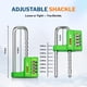 thumbnail image 2 of Candado FORGE de combinación con grillete ajustable – Verde, 2 of 9
